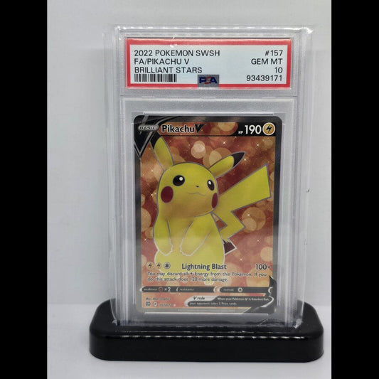 Pikachu V #157 Brilliant Stars PSA 10 Graded Card